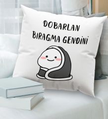 BK Gift Esprili Beyaz Kırlent Yastık, Ev Hediyesi, Ev Dekorasyonu, Dekoratif Hediye-9