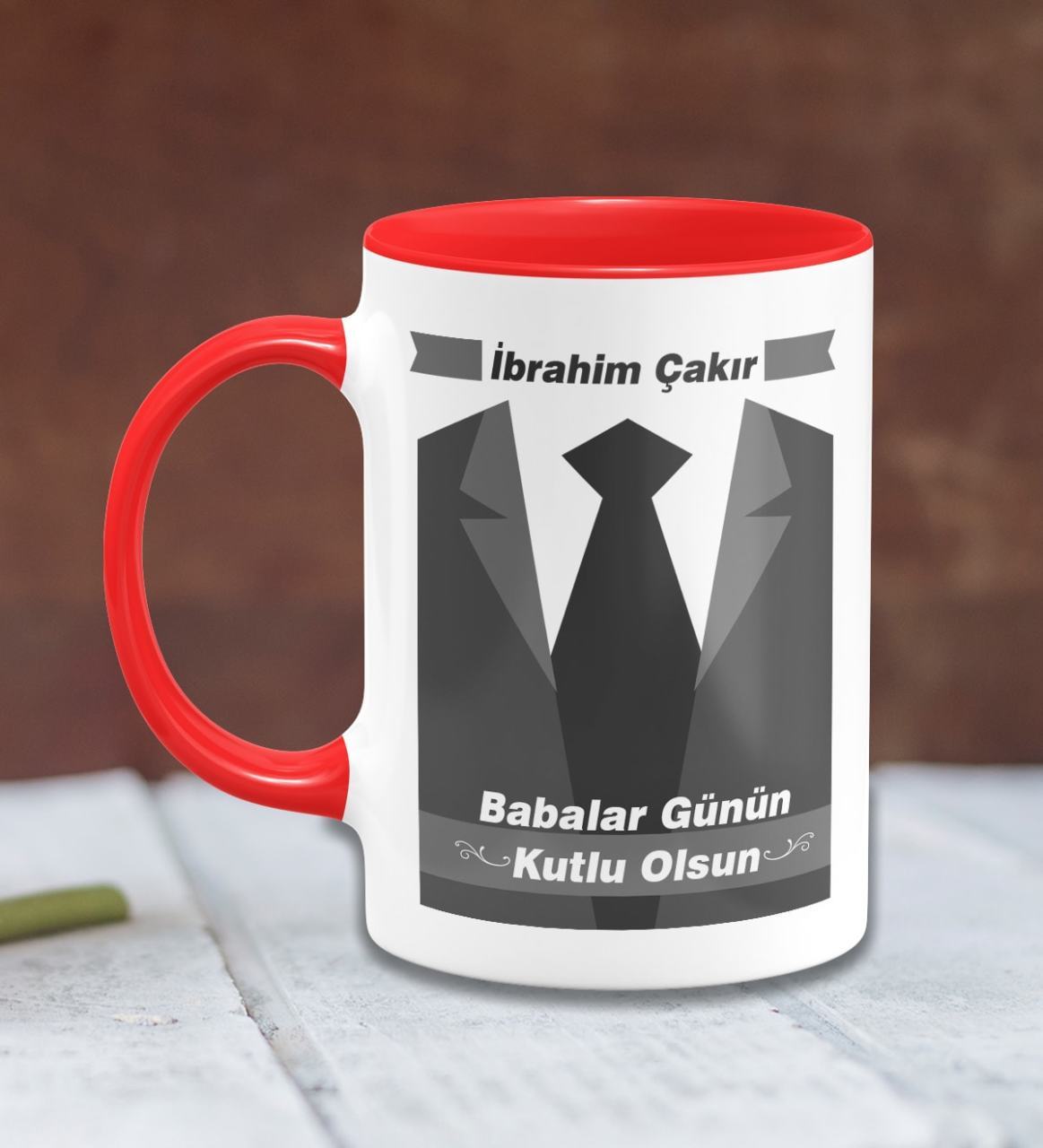 Kişiye Özel Babalar Günü Temalı Kırmızı Kupa Bardak 25-273K