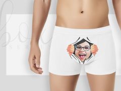 BK Gift Kişiye Özel Karikatürlü Eğlenceli Beyaz Erkek Boxer, Yıl Dönümü/ Doğum Günü / Sevgililer Günü Hediyeleri,  Erkek Arkadaş Hediye, Esprili Hediye-15