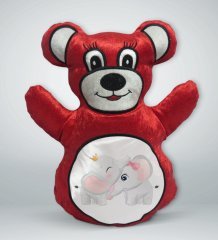 BK Gift Sevimli Fil Tasarımlı Kırmızı Ayıcık Yastık-5
