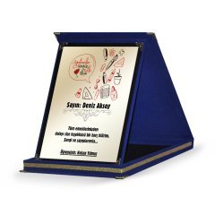 Kişiye Özel Lacivert Plaket (Öğretmenler Günü Temalı-15)