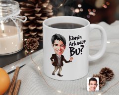 Kişiye Özel Erkek Kimin Arkadaşı Bu Karikatürlü Beyaz Kupa Bardak-2