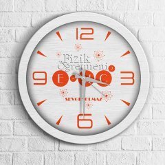 Kişiye Özel Mesleki Fizik Öğretmeni Ahşap Duvar Saati - 2