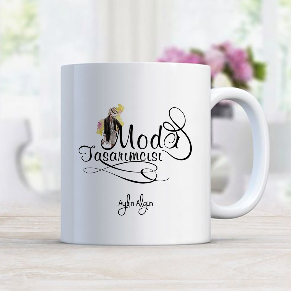 Kişiye Özel Mesleki Moda Tasarımcısı Beyaz Kupa Bardak - 1