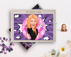 Kişiye Özel Kadın Güzellik Uzmanı Karikatürlü 1000 Parça Profesyonel Puzzle-3