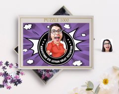 Kişiye Özel Kadın Kolay Yetişmiyor Karikatürlü 1000 Parça Profesyonel Puzzle-3