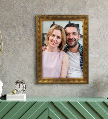 Kişiye Özel Altın Yaldız Çerçeveli A3 Tablo - Dikey