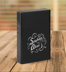 Kişiye Özel Siyah Slim Boy Metal Sigara Kutusu-6