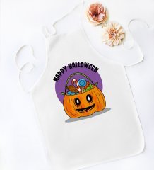 BK Gift Happy Halloween Tasarımlı Beyaz Mutfak Önlüğü-11