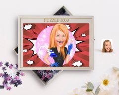 Kişiye Özel Kadın Güzellik Uzmanı Karikatürlü 1000 Parça Profesyonel Puzzle-2