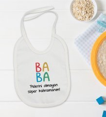 BK Kids Baba Tasarımlı Bebek Mama Önlüğü - Model 2