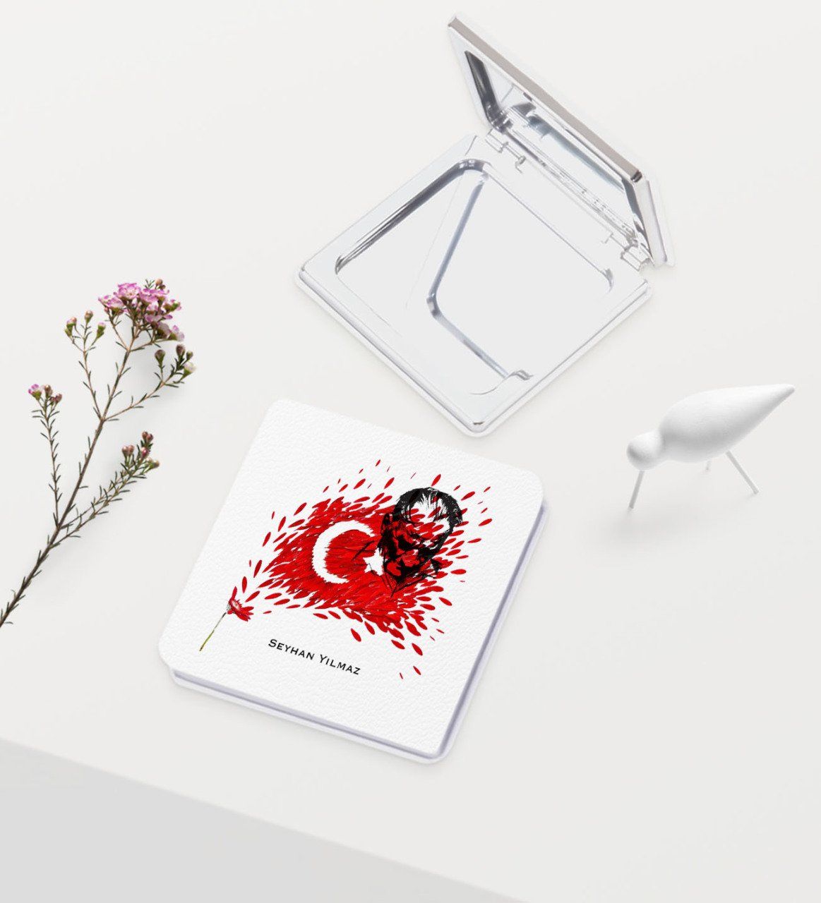 Kişiye Özel Atatürk Temalı Deri Ayna - 3
