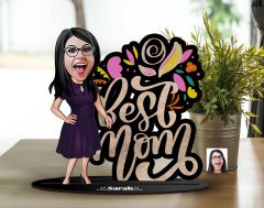 BK Gift Kişiye Özel Anneler Günü Karikatürlü 3D Ahşap Biblo, Anneler Günü Biblo, Ahşap Biblo, Anneye Hediye, Ev Dekoru-10