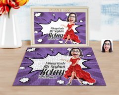 Kişiye Özel Kadın Kolay Yetişmiyor Karikatürlü 1000 Parça Profesyonel Puzzle-1