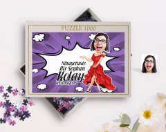 Kişiye Özel Kadın Kolay Yetişmiyor Karikatürlü 1000 Parça Profesyonel Puzzle-1