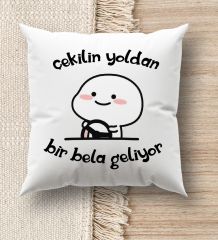 BK Gift Esprili Beyaz Kırlent Yastık, Ev Hediyesi, Ev Dekorasyonu, Dekoratif Hediye-4