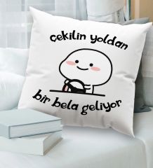 BK Gift Esprili Beyaz Kırlent Yastık, Ev Hediyesi, Ev Dekorasyonu, Dekoratif Hediye-4