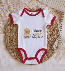 BK Kids Kişiye Özel Halasının Minik Kuşu Tasarımlı Kırmızı Bebek Body Zıbın-1