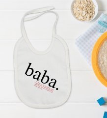BK Kids Baba Anlamı Tasarımlı Bebek Mama Önlüğü - Model 1