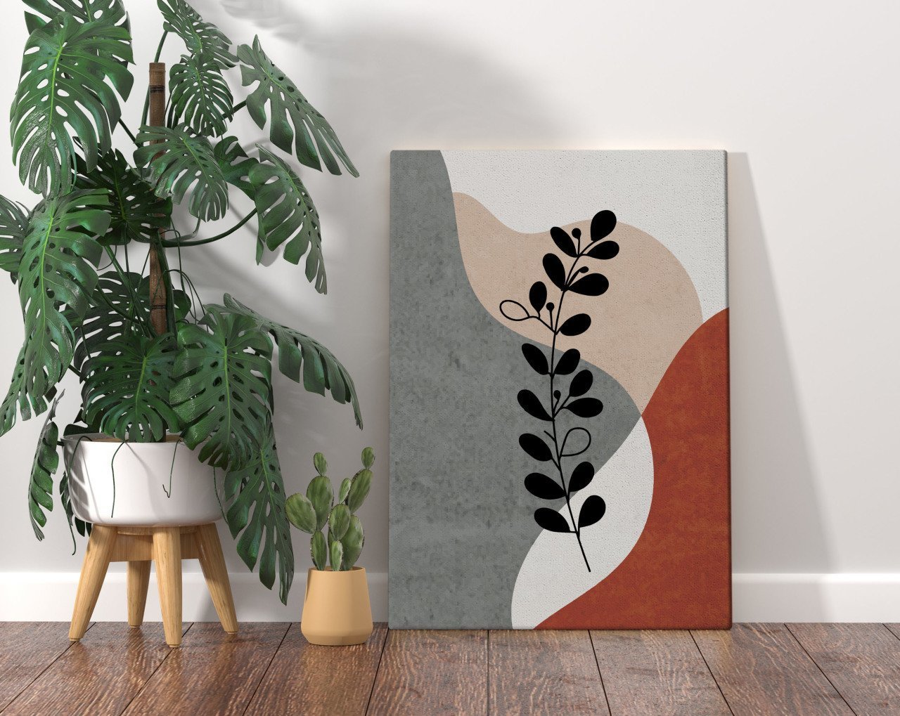 BK Home Minimalist Style Plant Tasarımlı Kanvas Tablo 70x100cm-1