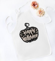 BK Gift Happy Halloween Tasarımlı Beyaz Mutfak Önlüğü-9