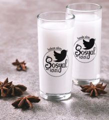 Kişiye Özel Renkli Baskılı Sosyal İçici İkili Rakı Bardağı Seti-1