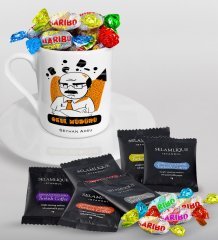 Kişiye Özel Okul Müdürü Türk Kahvesi Fincanı Selamlique Karışık Türk Kahvesi ve Haribo Şeker Hediye Seti-2