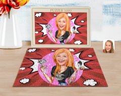 Kişiye Özel Kadın Dövme Sanatçısı Karikatürlü 1000 Parça Profesyonel Puzzle-1