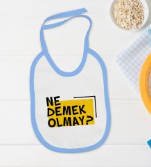 BK Kids Ne Demek Olmay Tasarımlı Mavi Bebek Body Zıbın ve Mama Önlüğü Hediye Seti-1