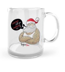 Kişiye Özel Noel Baba Mutlu Yıllar Cam Kupa Bardak - 5