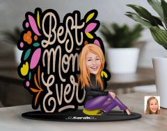 BK Gift Kişiye Özel Anneler Günü Karikatürlü 3D Ahşap Biblo, Anneler Günü Biblo, Ahşap Biblo, Anneye Hediye, Ev Dekoru-8