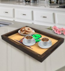 BK Gift Kaktüs Tasarımlı Doğal Ahşap Tepsi-5