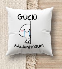 BK Gift Esprili Beyaz Kırlent Yastık, Ev Hediyesi, Ev Dekorasyonu, Dekoratif Hediye-2