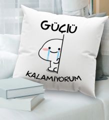 BK Gift Esprili Beyaz Kırlent Yastık, Ev Hediyesi, Ev Dekorasyonu, Dekoratif Hediye-2