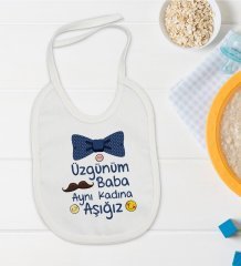 BK Kids Aynı Kadına Aşığız Tasarımlı Bebek Mama Önlüğü - Model 1