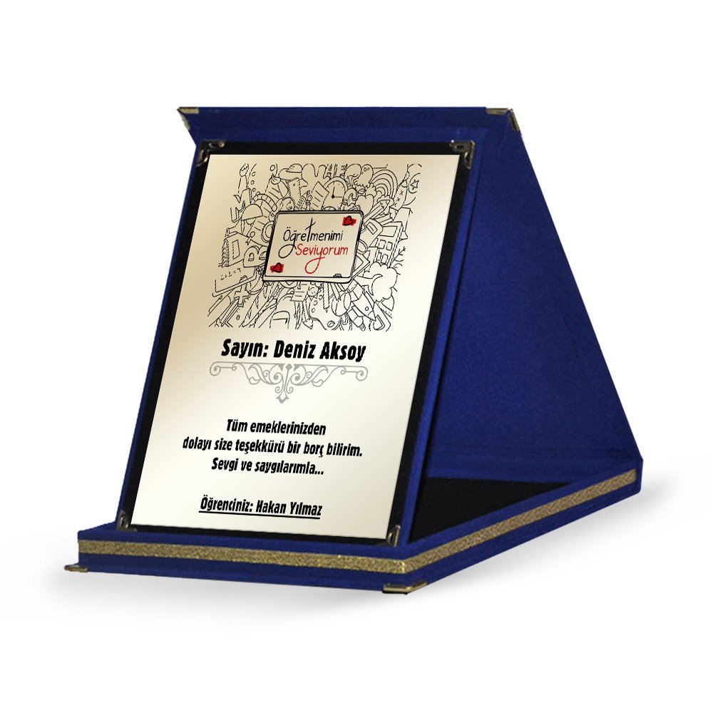 Kişiye Özel Lacivert Plaket (Öğretmenler Günü Temalı-9)
