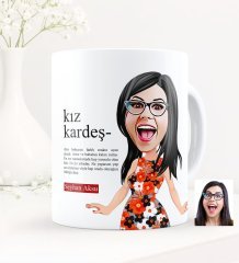 Kişiye Özel Kız Kardeş Karikatürlü Beyaz Kupa Bardak - 3