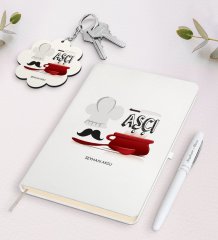 Kişiye Özel Aşçı Beyaz Defter Kalem Ve Anahtarlık Hediye Seti-2