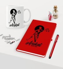 Kişiye Özel Avukat Temalı Kırmızı Defter Kalem Kupa Seti - 15