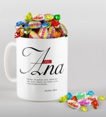 Kişiye Özel Mânâ Ana Kupa ve Haribo Şeker Hediye Seti