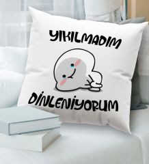 BK Gift Esprili Beyaz Kırlent Yastık, Ev Hediyesi, Ev Dekorasyonu, Dekoratif Hediye-1