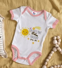 BK Kids Kişiye Özel Pembe Bebek Body Zıbın - Model 57