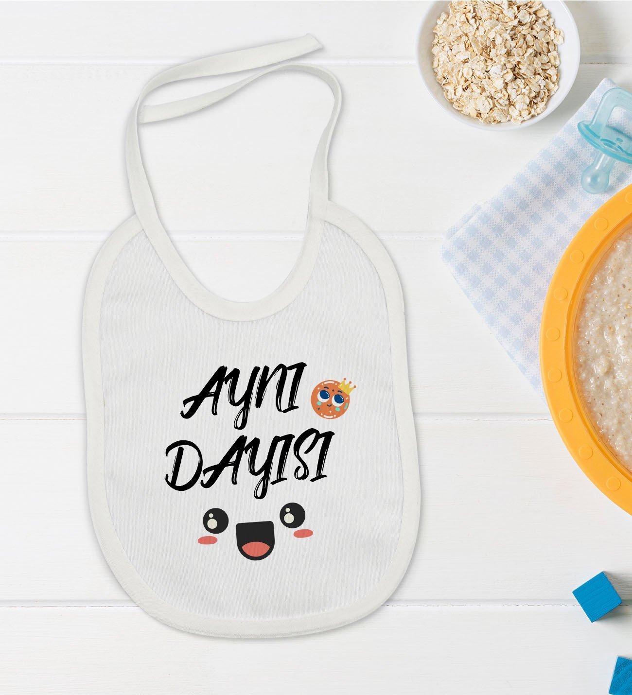 BK Kids Aynı Dayısı Tasarımlı Bebek Mama Önlüğü - Model 1