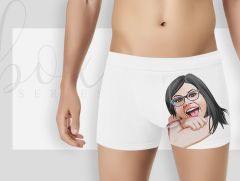 BK Gift Kişiye Özel Karikatürlü Eğlenceli Beyaz Erkek Boxer, Yıl Dönümü/ Doğum Günü / Sevgililer Günü Hediyeleri,  Erkek Arkadaş Hediye, Esprili Hediye-7