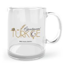 Kişiye Özel Türkçe Öğretmeni Cam Kupa Bardak