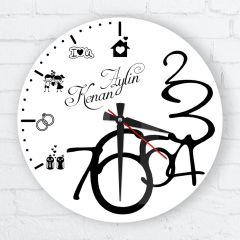 Kişiye Özel Cam Duvar Saati (27 cm.) - 026