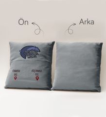 BK Gift Eğlenceli Tasarımlı Organizer Kumanda ve Atıştırmalık Cepli Gri Kırlent Yastık- 15, Ev Dekoru, Ev Hediyesi