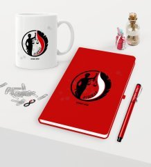 Kişiye Özel Avukat Temalı Kırmızı Defter Kalem Kupa Seti - 14