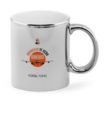Kişiye Özel Mesleki Havacılık ve Uçak Mühendisi Krom Kupa Bardak - 1