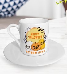 Kişiye Özel Happy Halloween Tasarımlı Türk Kahvesi Fincanı-4